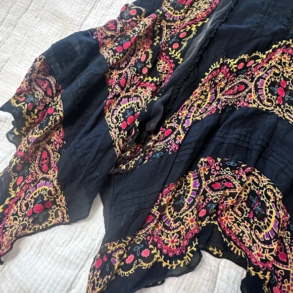 RARE Free People FP ONE Vintage Border Print Tunic Slip Top Shirt size Large - Picture 10 of 11